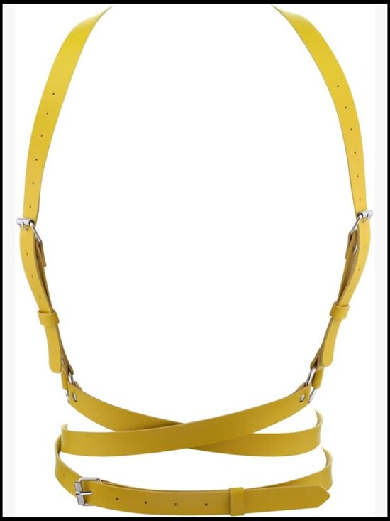 Faux Leather Punk Waist Harness Belt with Buckle, Adjustable, Festival Rave